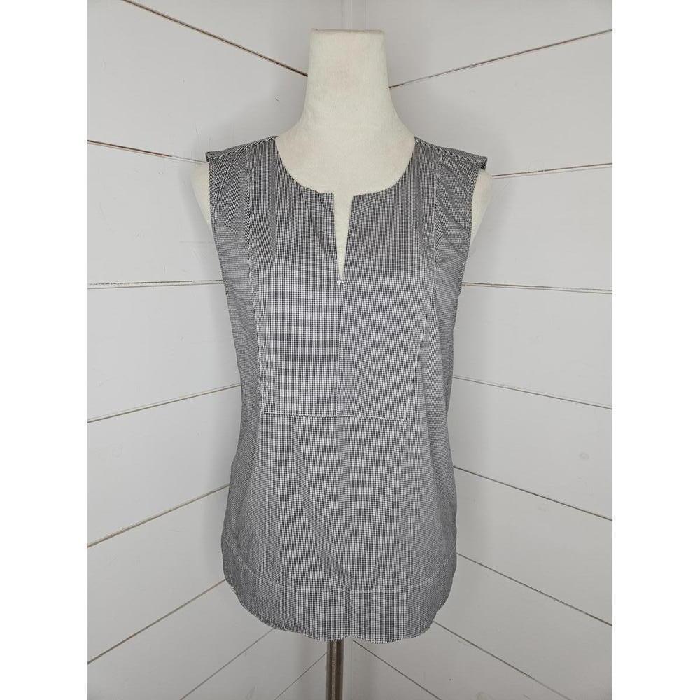 J Crew size 6 black & white checkered pull over sleeveless blouse